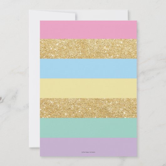 ドーナツグループアップユニコーン誕生日招待状ガール 招待状 (裏面)