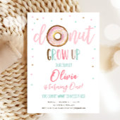 ドーナツグロウアップウォーターカラー私たちの甘い女の子の誕生日 招待状