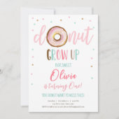 ドーナツグロウアップウォーターカラー私たちの甘い女の子の誕生日 招待状 (正面)