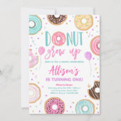 ドーナツグロウアップウォーターカラー私たちの甘い女の子誕生日I 招待状 (正面)
