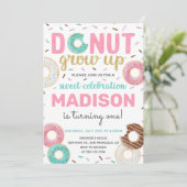 ドーナツグロウアップドーナツ誕生日招待状 招待状 (スタンド正面)