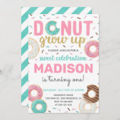 ドーナツグロウアップドーナツ誕生日招待状 招待状 (正面/裏面)