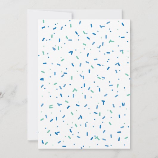 ドーナツグロウアップブルードーナツ誕生日招待状 招待状 (裏面)