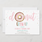 ドーナツグロウズスウィートワンガール誕生日招待状 招待状 (正面)