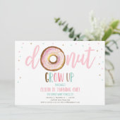 ドーナツグロウズスウィートワンガール誕生日招待状 招待状 (スタンド正面)