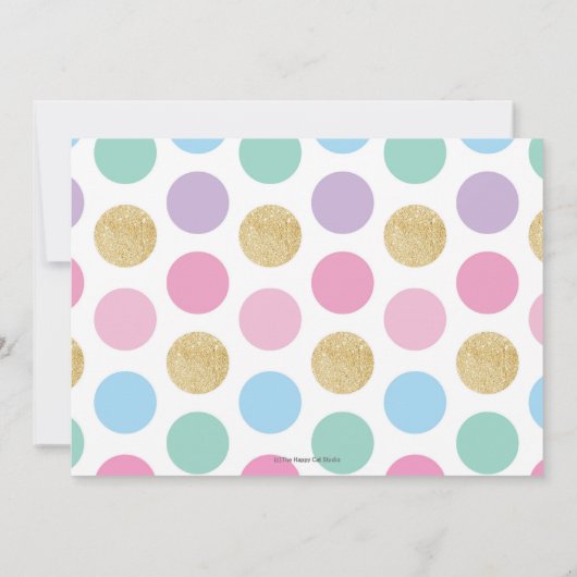 ドーナツグローアップかわいい誕生日フォト招待状 招待状 (裏面)