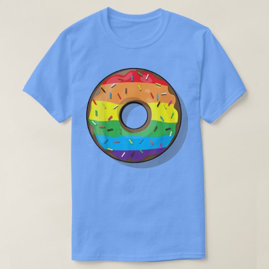 ドーナツゲイプライドゲイLGBT国旗 Tシャツ (デザイン正面)
