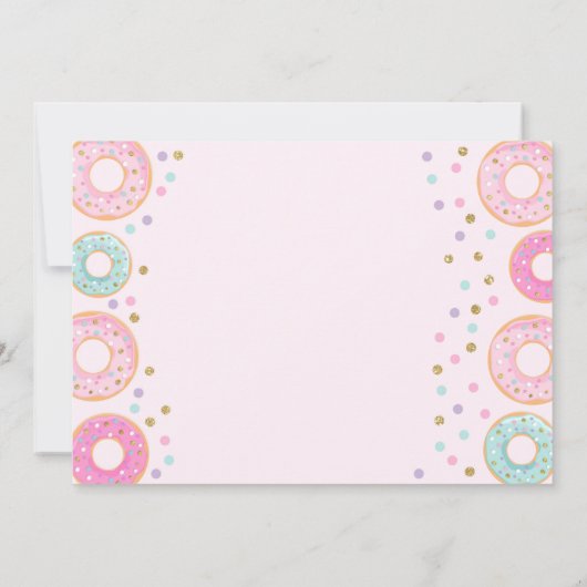 ドーナツサンキューカードドーナツ成長パーティーピンク金ゴールド サンキューカード (裏面)
