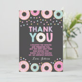 ドーナツサンキューカードドーナツ成長パーティーピンク金ゴールド サンキューカード (スタンド正面)