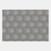 ドーナツシナモンの渦巻き旋回と串状の花 ラッピングペーパーシート (正面2)