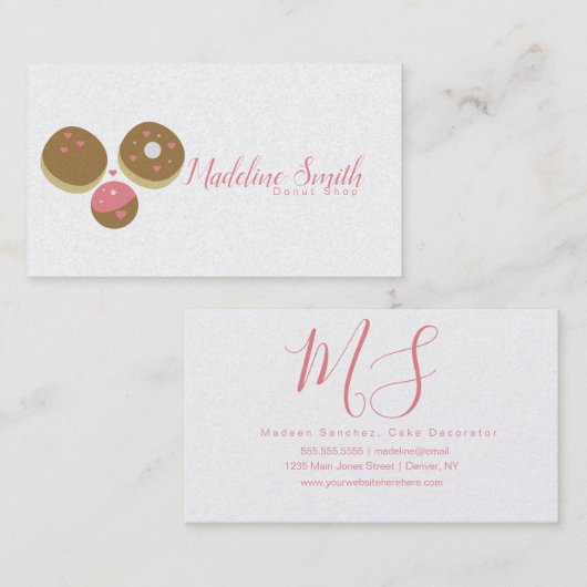 ドーナツショップベーカリーケーキデコレーター名刺 名刺 (正面/裏面)