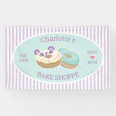 ドーナツショップベーカリー紫と緑 横断幕 (横)