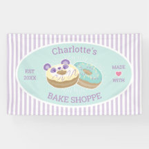 ドーナツショップベーカリー紫と緑