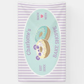 ドーナツショップベーカリー紫と緑 横断幕 (縦)