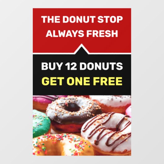 ドーナツショップ販促ウィンドウの固着テンプレート ウィンドウサイン (シート)