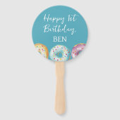 ドーナツスイートワンブルー1st誕生日パーティー ハンドファン (裏面)