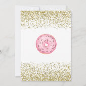 ドーナツスイートワン金ゴールドふりかける1st誕生日パーティー 招待状 (裏面)