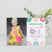 ドーナツスイートワン1歳の誕生日パーティー 招待状 (スタンド正面)