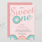 ドーナツスイートワン1歳の誕生日パーティー 招待状 (正面/裏面)