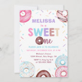 ドーナツスウィートワンバースデーパーティードーナツ1歳 招待状 (正面)