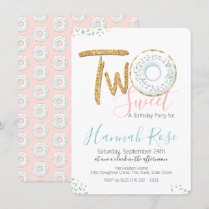 ドーナツスウィート2回目の誕生日パーティー 招待状