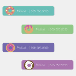 ドーナツスクールクラスのランチネーム番号ラベル ラベル