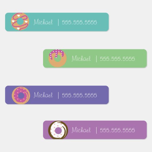 ドーナツスクールクラスのランチネーム番号ラベル ラベル (グループ)