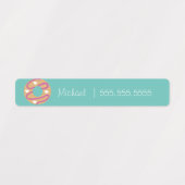 ドーナツスクールクラスのランチネーム番号ラベル ラベル (デザイン1)