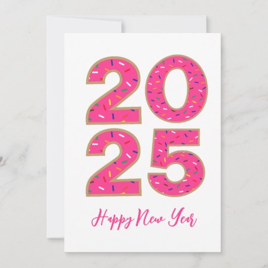 ドーナツスタイルシンプルハッピーニューイヤーカード2025 シーズンカード (正面)