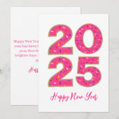 ドーナツスタイルシンプルハッピーニューイヤーカード2025 シーズンカード (正面/裏面)