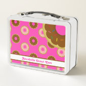 ドーナツスプ気にリンクドーナツピパーソナライズされたンク メタルランチボックス (裏面)