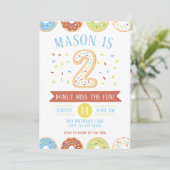 ドーナツセカンド誕生日招待状 招待状 (スタンド正面)