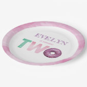 ドーナツセカンド誕生日 パーソナライズされた ペーパープレート (アングル)