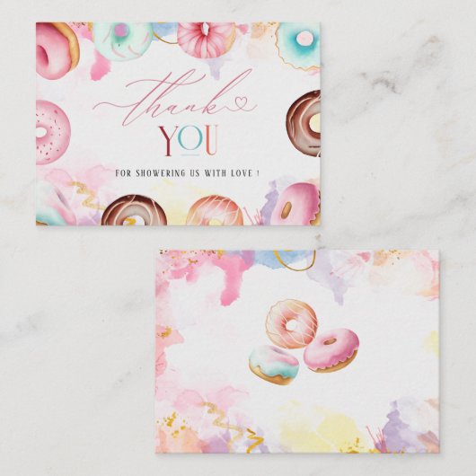 ドーナツタイムウォーター感謝していカーの赤ちゃんシャワー ノートカード (正面/裏面)