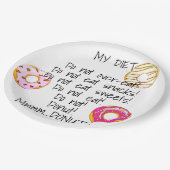ドーナツダイエットおもしろいドーナツスユーモアのあるナックフード ペーパープレート (アングル)