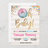 ドーナツツインズニュートラルベビーシャワー招待状 招待状 (正面/裏面)