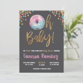 ドーナツツインズニュートラルベビーシャワー招待状 招待状 (スタンド正面)