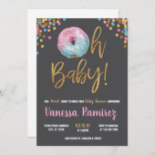 ドーナツツインズニュートラルベビーシャワー招待状 招待状 (正面/裏面)