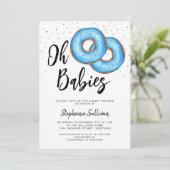 ドーナツツインボーイズ赤ちゃんシャワー 招待状 (スタンド正面)