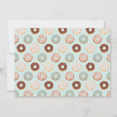 ドーナツティール（緑がかった色）ブルー&スプリンクルズ1日目の誕生日 招待状 (裏面)