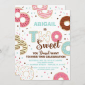 ドーナツテーマの誕生日の招待状 招待状 (正面/裏面)