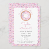 ドーナツテーマの誕生日パーティーの招待 招待状 (正面/裏面)