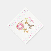 ドーナツテーマスウィートワンバースデーパーティー スタンダードカクテルナプキン (角)