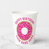 ドーナツテーマ誕生日パーティカスタムー紙カップ 紙コップ (裏面)