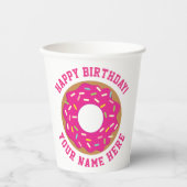 ドーナツテーマ誕生日パーティカスタムー紙カップ 紙コップ (正面)
