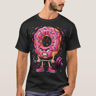 ドーナツデッドリフト ウエイトリフティング おもしろ フィットネス ワークアウト Tシャツ