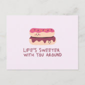 ドーナツデュオ – バレンタインのスイーツ シーズンポストカード (正面)