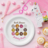ドーナツドーナッツバースデーパーティーブランチベイクセール ペーパープレート (パーティー)