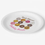 ドーナツドーナッツバースデーパーティーブランチベイクセール ペーパープレート (アングル)