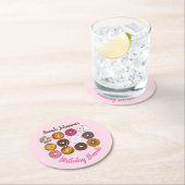 ドーナツドーナッツバースデーパーティーブランチベイクセール ラウンドペーパーコースター (インサイチュ)